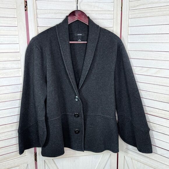 Alfani Bell Sleeve Collared Cardigan Jacket Charcoal Grey XL - Picture 10 of 14